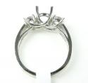 18k white gold round diamond semi mount ring 0.75ct