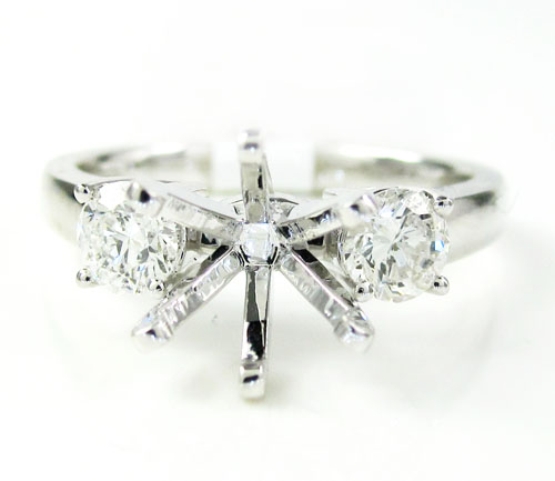 18k white gold round diamond semi mount ring 0.52ct - Image 2