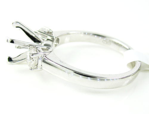 18k white gold round diamond semi mount ring 0.52ct