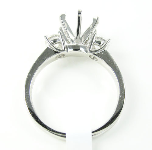 18k white gold round diamond semi mount ring 0.52ct - Image 4