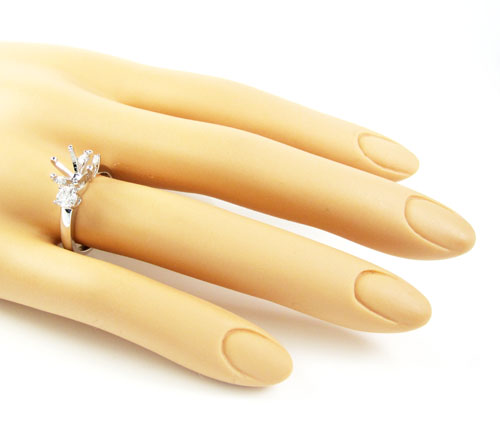 18k white gold round diamond semi mount ring 0.52ct - Image 5