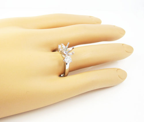 18k white gold round diamond semi mount ring 0.52ct