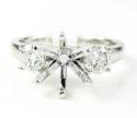 18k white gold round diamond semi mount ring 0.52ct