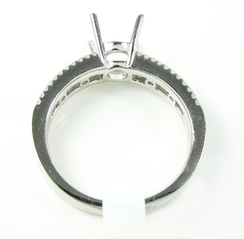 18k white gold round diamond semi mount ring 0.51ct - Image 4