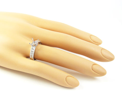 18k white gold round diamond semi mount ring 0.51ct - Image 5