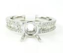 18k white gold round diamond semi mount ring 0.51ct