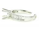 18k white gold round diamond semi mount ring 0.51ct