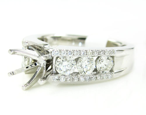 18k white gold round diamond semi mount ring 1.03ct - Image 2
