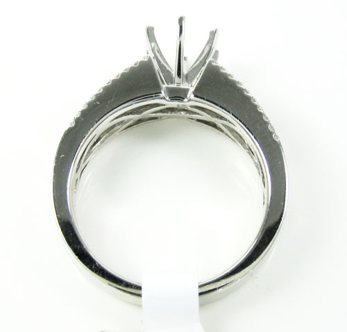 18k white gold round diamond semi mount ring 1.03ct - Image 5