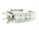 18k white gold round diamond semi mount ring 1.03ct