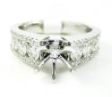 18k white gold round diamond semi mount ring 1.03ct