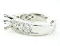 18k white gold round diamond semi mount ring 1.03ct
