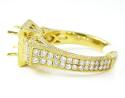 18k yellow gold baguette & round diamond semi mount ring 1.60ct