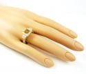 18k yellow gold baguette & round diamond semi mount ring 1.60ct