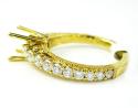 18k yellow gold round diamond semi mount ring 1.15ct