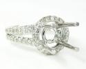 18k white gold round diamond semi mount ring 0.86ct