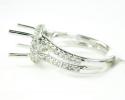 18k white gold round diamond semi mount ring 0.86ct