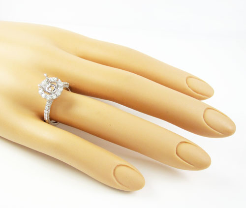 18k white gold round diamond semi mount ring 1.13ct - Image 5