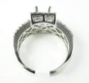 14k white gold round & baguette diamond semi mount ring 0.93ct