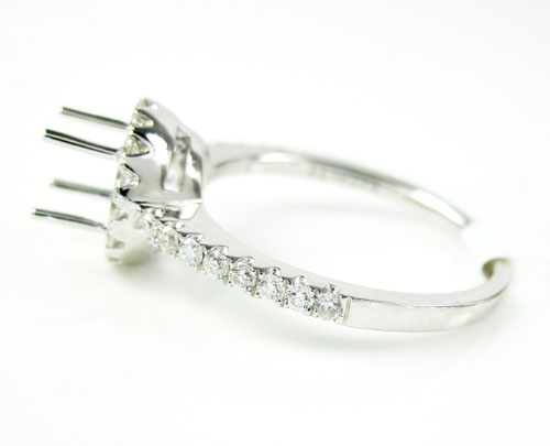 18k white gold round diamond semi mount ring 0.39ct - Image 4