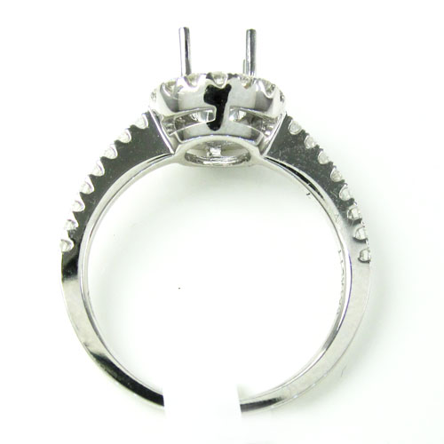 18k white gold round diamond semi mount ring 0.39ct