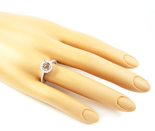 18k white gold round diamond semi mount ring 0.39ct - Image 7