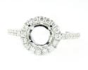 18k white gold round diamond semi mount ring 0.39ct