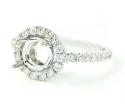 18k white gold round diamond semi mount ring 0.39ct