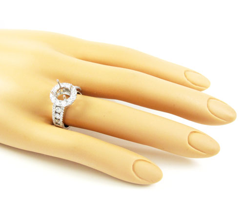 18k white gold round diamond semi mount ring 1.41ct - Image 5