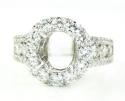 18k white gold round diamond semi mount ring 1.41ct
