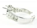 18k white gold round diamond semi mount ring 1.41ct