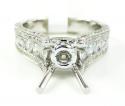 18k white gold round diamond semi mount ring 1.18ct