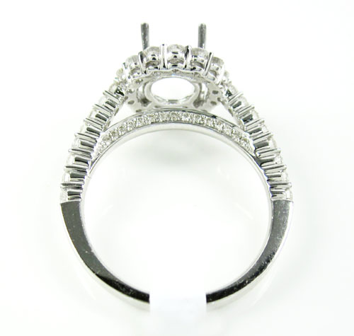 18k white gold round diamond semi mount ring 0.86ct