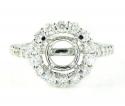 18k white gold round diamond semi mount ring 0.86ct