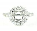 18k white gold round diamond semi mount ring 0.86ct