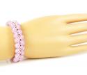Pink rhinestone macramé bead pink rope bracelet 18.00ct