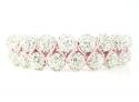White rhinestone macramé bead pink rope bracelet 18.00ct