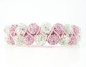 White & pink rhinestone macramé bead pink rope bracelet 18.00ct