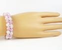 White & pink rhinestone macramé bead pink rope bracelet 18.00ct