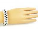 White rhinestone macramé bead black rope bracelet 18.00ct