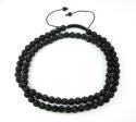 Black rhinestone macramé bead black rope chain 50.00ct
