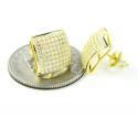 .925 yellow sterling silver white cz earrings 1.62ct