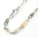Mens baraka 18k rose & white gold fancy screw link bracelet 8 inches 4mm