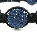 Blue rhinestone copper macramé skull bead rope bracelet 15.00ct