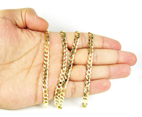 10k yellow gold cuban chain 16-26 inch 5.75mm