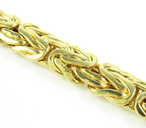 10k yellow gold flat byzantine chain 18 inch 6.5mm