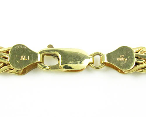 10k yellow gold flat byzantine chain 18 inch 6.5mm - Image 5