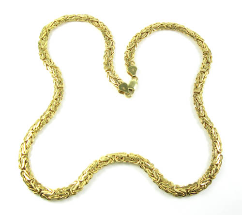 10k yellow gold flat byzantine chain 18 inch 6.5mm - Image 6