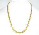 10k yellow gold flat byzantine chain 18 inch 6.5mm