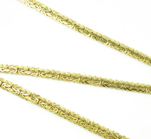 10k yellow gold flat byzantine chain 16 inch 4mm - Image 2